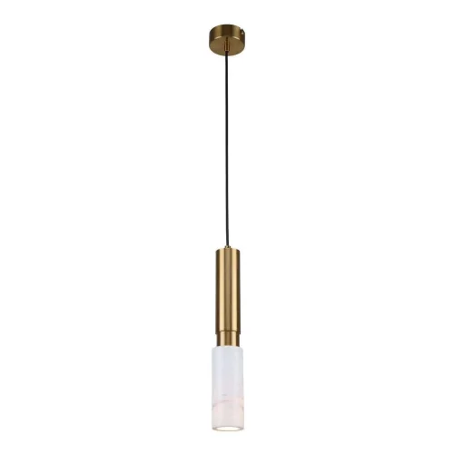 Светильник подвесной Decus 2761-1P Favourite белый латунь 1 лампа, основание латунь в стиле современный трубочки фото 4